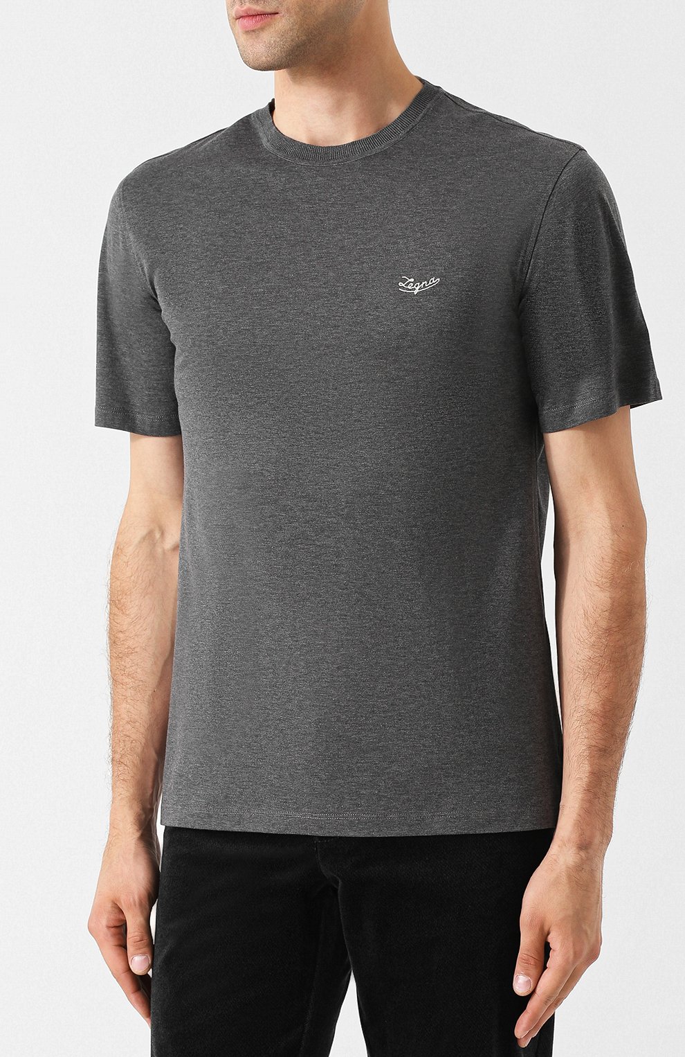 Однотонная хлопковая футболка ZEGNA, арт. UR526/706R, фото 3