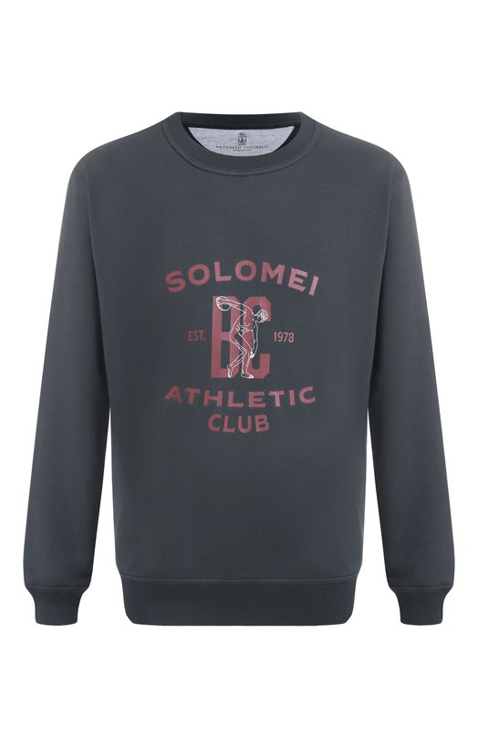 Хлопковый свитшот Brunello Cucinelli MW8633380G Серый MW8633380G