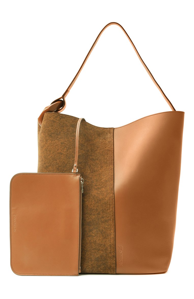 Женская сумка-тоут jwa corner JW ANDERSON коричневого цвета, арт. HB0636 LA0342 | Фото 7 (Размер: large; Материал: Натуральная кожа)