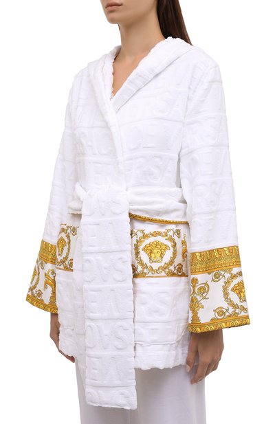 Хлопковый халат VERSACE белого цвета по цене 74950 руб., арт. ZACJ00019/ZC0SP052, фото 3 Хлопковый халат VERSACE, арт. ZACJ00019/ZC0SP052, фото 3
