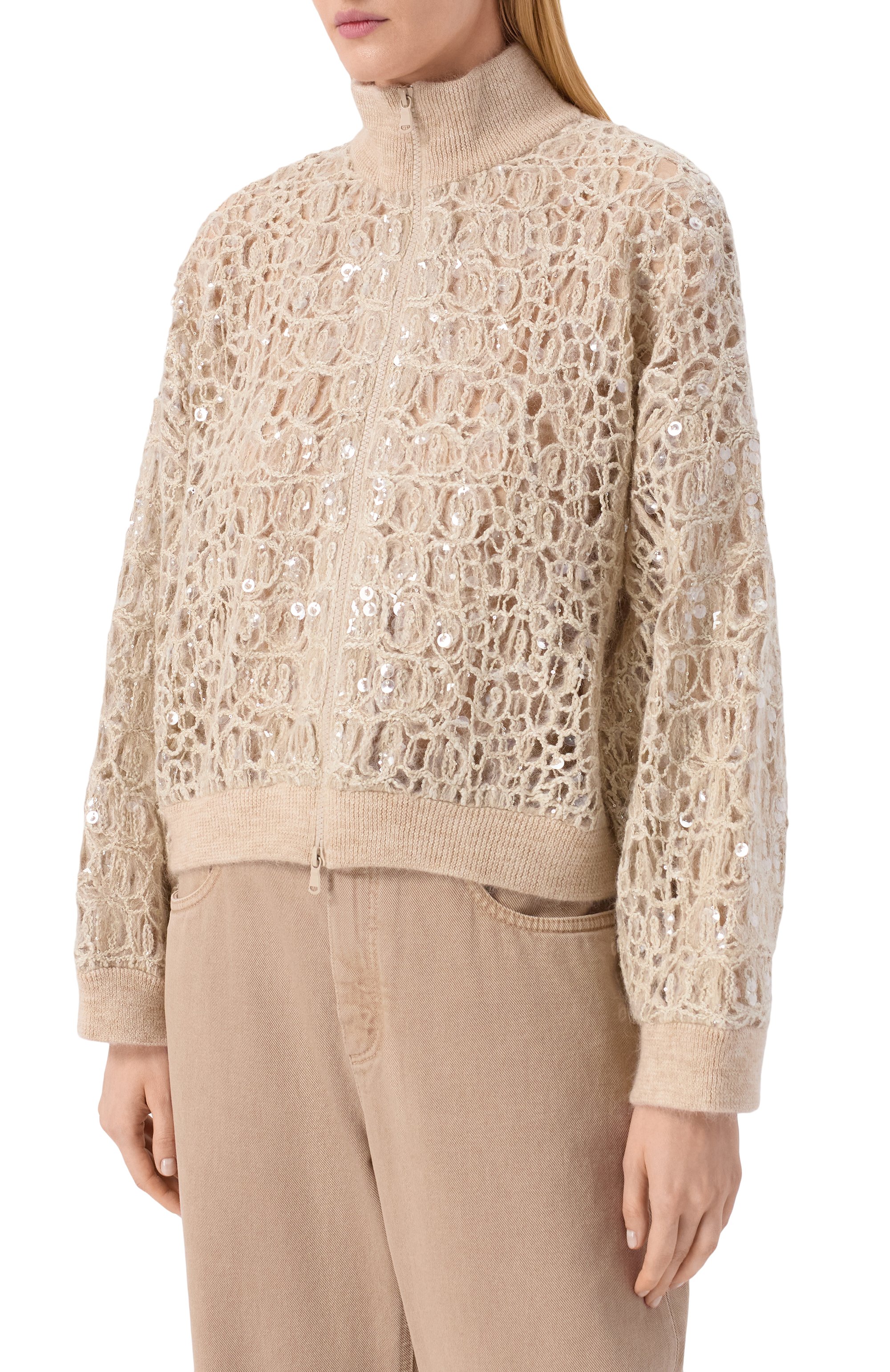 Кардиган с отделкой пайетками BRUNELLO CUCINELLI, арт. MRCR18906P, фото 3