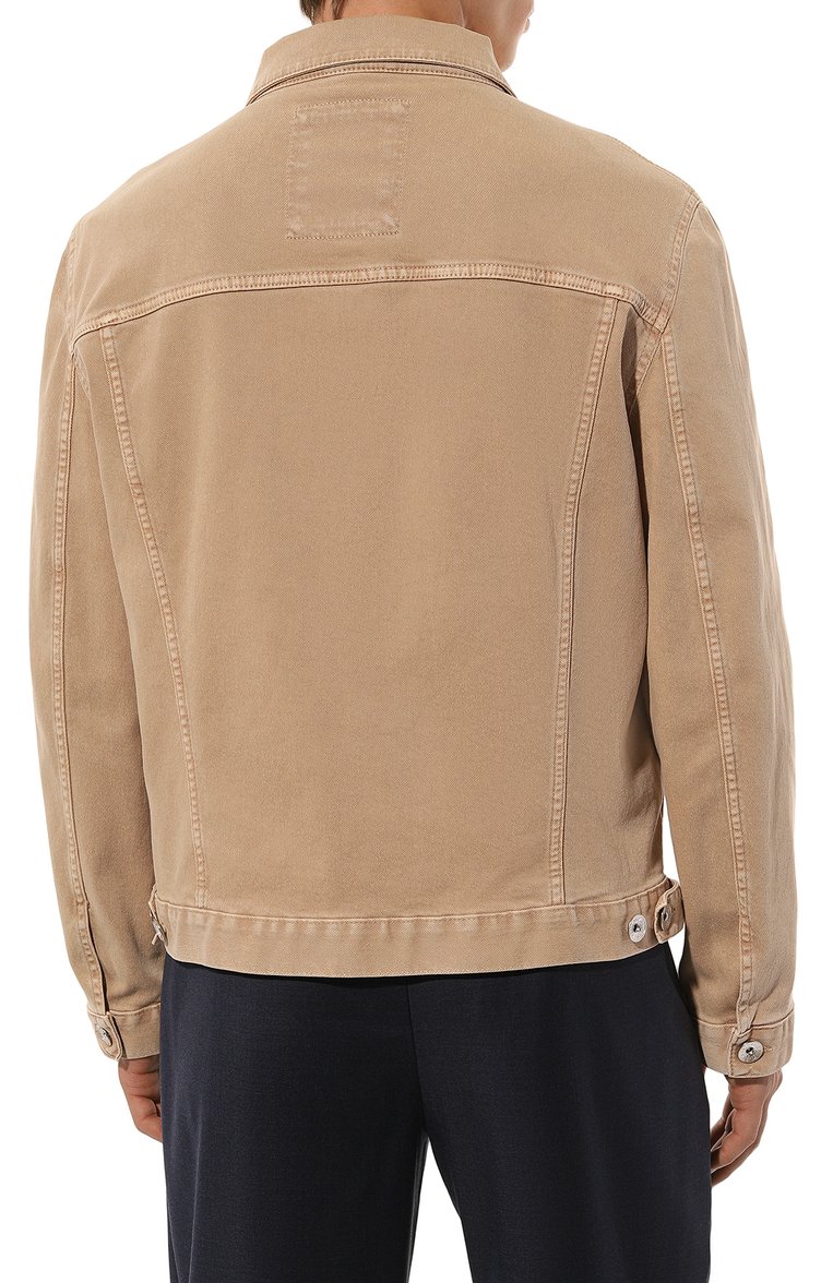 Мужская джинсовая куртка BRUNELLO CUCINELLI бежевого цвета, арт. M277P6900 | Фото 4 (Рукава: Длинные; Длина (верхняя одежда): Короткие; Материал внешний: Хлопок, Деним; Стили: Кэжуэл; Кросс-КТ: Деним, Куртка, Легкие)