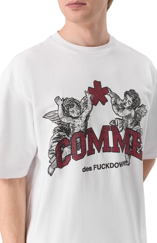 Хлопковая футболка Comme des Fuckdown CFABM01827 Белый  CFABM01827 Фото 5