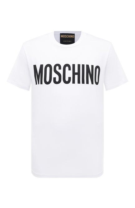 Мужская хлопковая футболка MOSCHINO белого цвета по цене 18450 руб., арт. A0701/7041 | Фото 1