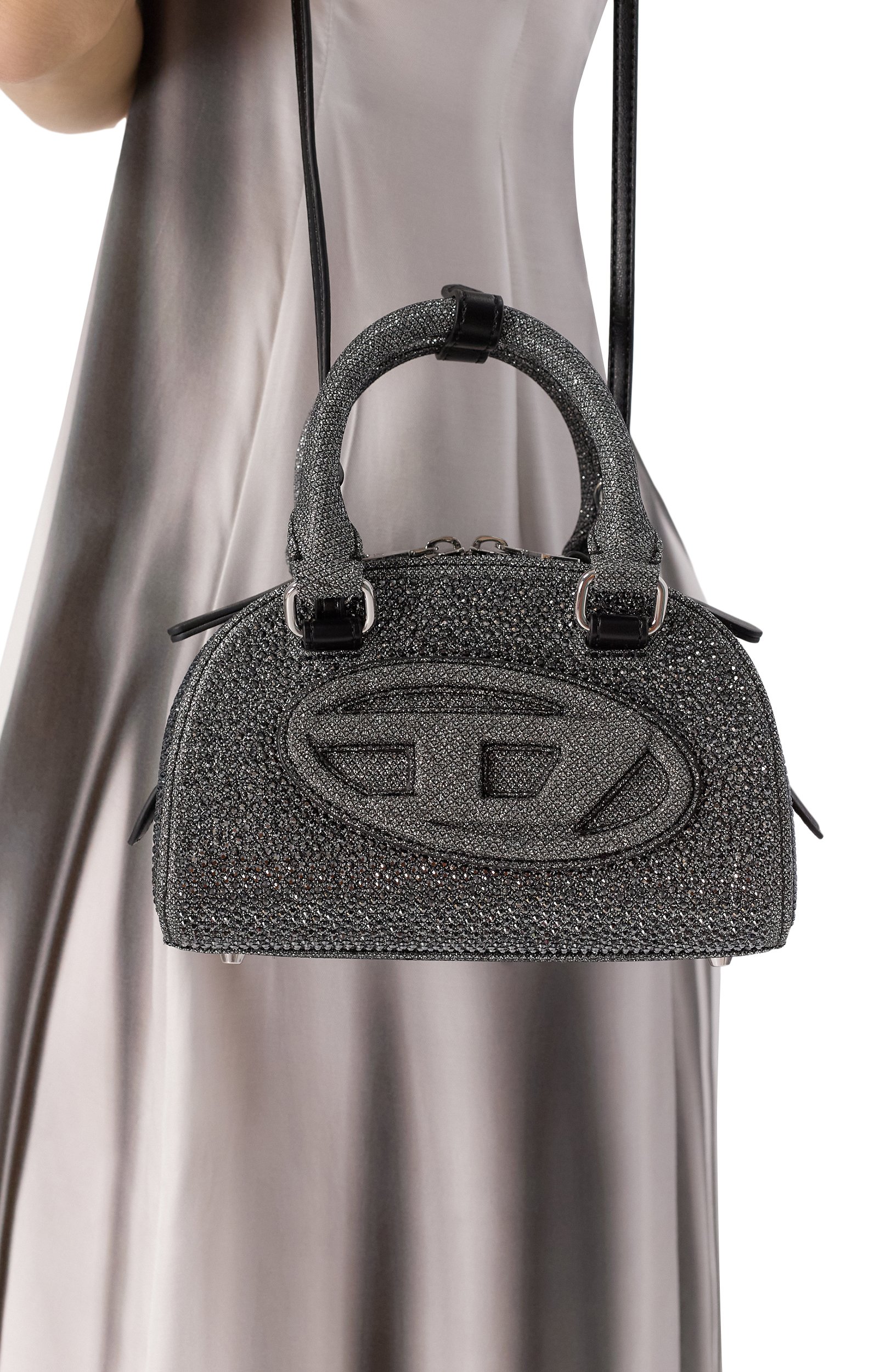 Сумка 1dr dome small DIESEL темно-серого цвета по цене 84250 руб., арт. X10369/P9151, фото 2 Сумка 1dr dome small DIESEL, арт. X10369/P9151, фото 2