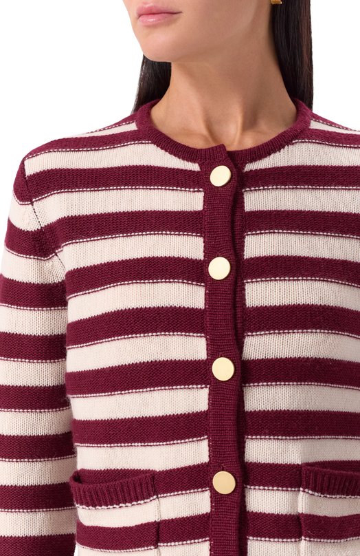 Кардиган из шерсти и кашемира Allude 255/17020 Бордовый  255/17020 Фото 5
