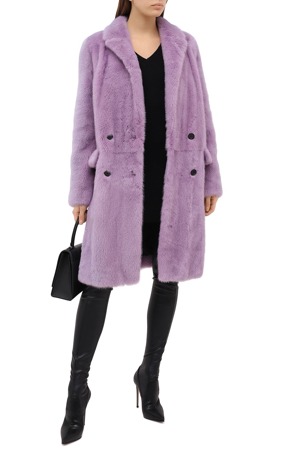 Шуба прямого кроя из меха норки TOM FORD лилового цвета по цене 1720000 руб., арт. CPF629-FUX042, фото 2 Шуба прямого кроя из меха норки TOM FORD, арт. CPF629-FUX042, фото 2