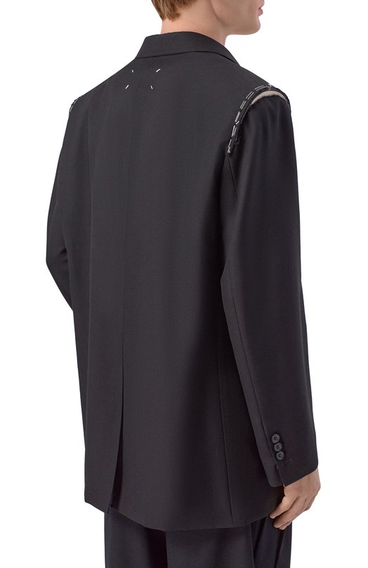 Шерстяной пиджак Maison Margiela S50BN0549/M35745 Чёрный  S50BN0549/M35745 Фото 5