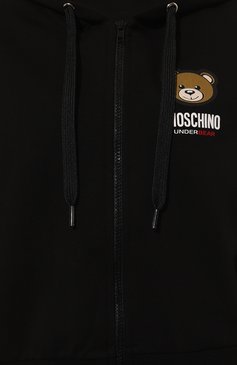 Женский хлопковая толстовка MOSCHINO черного цвета, арт. 232V6/A1789/4413 | Фото 5 (Нос: Не проставлено; Материал сплава: Проставлено; Тематический товар: Teddy Bear; Материал внешний: Хлопок)