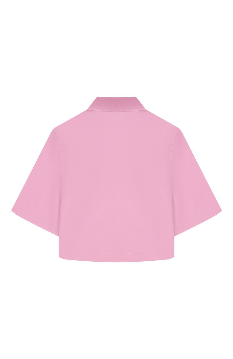 Детское хлопковая рубашка MSGM KIDS розового цвета, арт. S5MSJGSI269 | Фото 2 (Материал внешний: Синтетический материал, Хлопок; Рукава: Короткие; Случай: Повседневный; Автоматизация ТО: Проставлено; Автоматизация состава: Проставлено; Ростовка одежда: 8 лет | 128 см, 12 лет | 152 см, 10 - 11 лет | 140 - 146см, 16 лет | 164 см, 6 лет | 116 см)