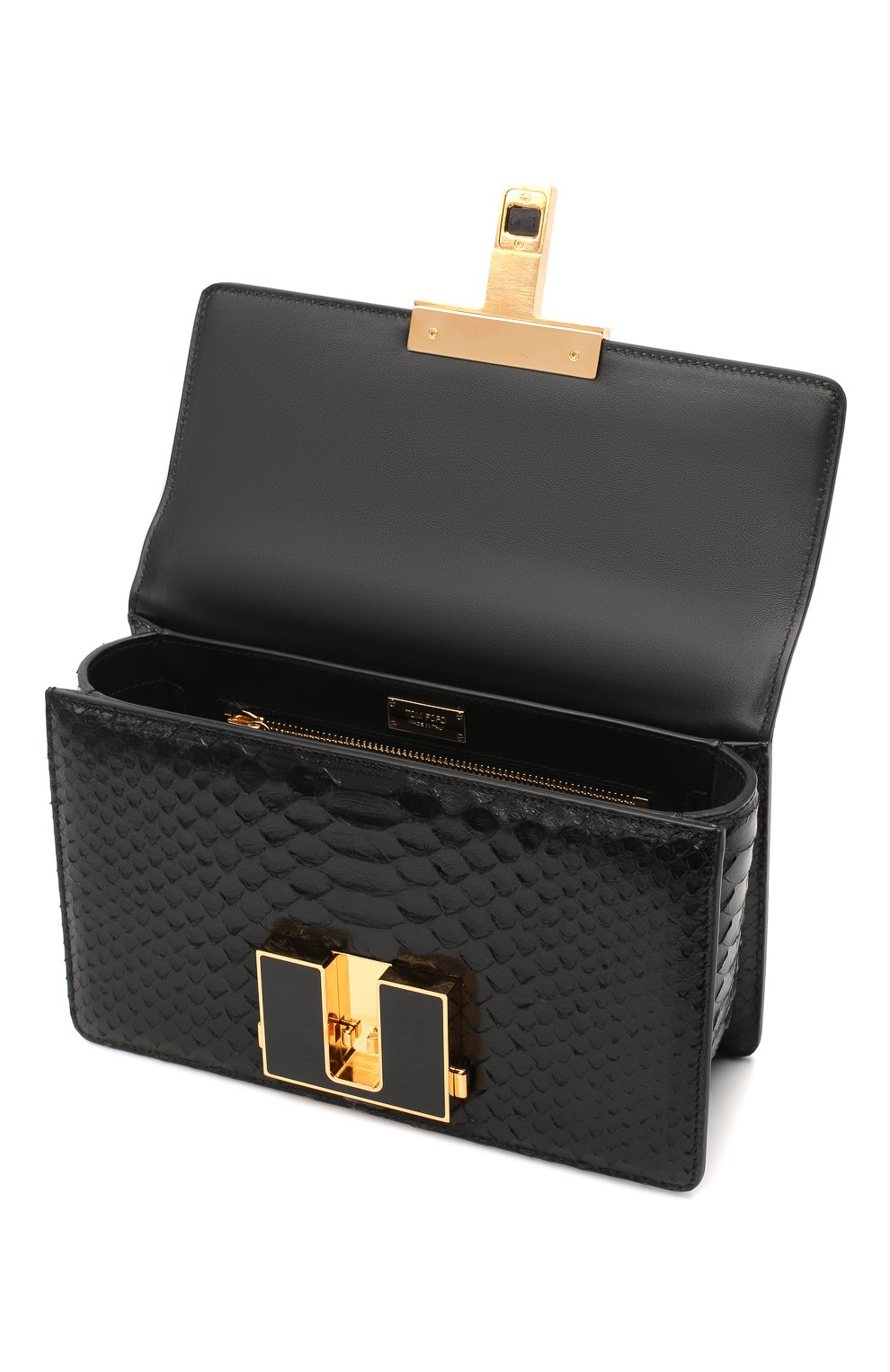 Сумка из кожи питона TOM FORD черного цвета по цене 451500 руб., арт. L1385E-EPY005, фото 4 Сумка из кожи питона TOM FORD, арт. L1385E-EPY005, фото 4