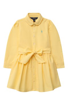 Детское хлопковое платье POLO RALPH LAUREN желтого цвета, арт. 311859987 | Фото 1 (Рукава: Длинные; Материал внешний: Хлопок; Девочки Кросс-КТ: Платье-одежда; Случай: Повседневный; Материал сплава: Проставлено; Драгоценные камни: Проставлено; Региональные ограничения белый список (Axapta Mercury): Не проставлено; Нос: Не проставлено; Ростовка одежда: 3 года | 98 см, 4 года | 104 см)