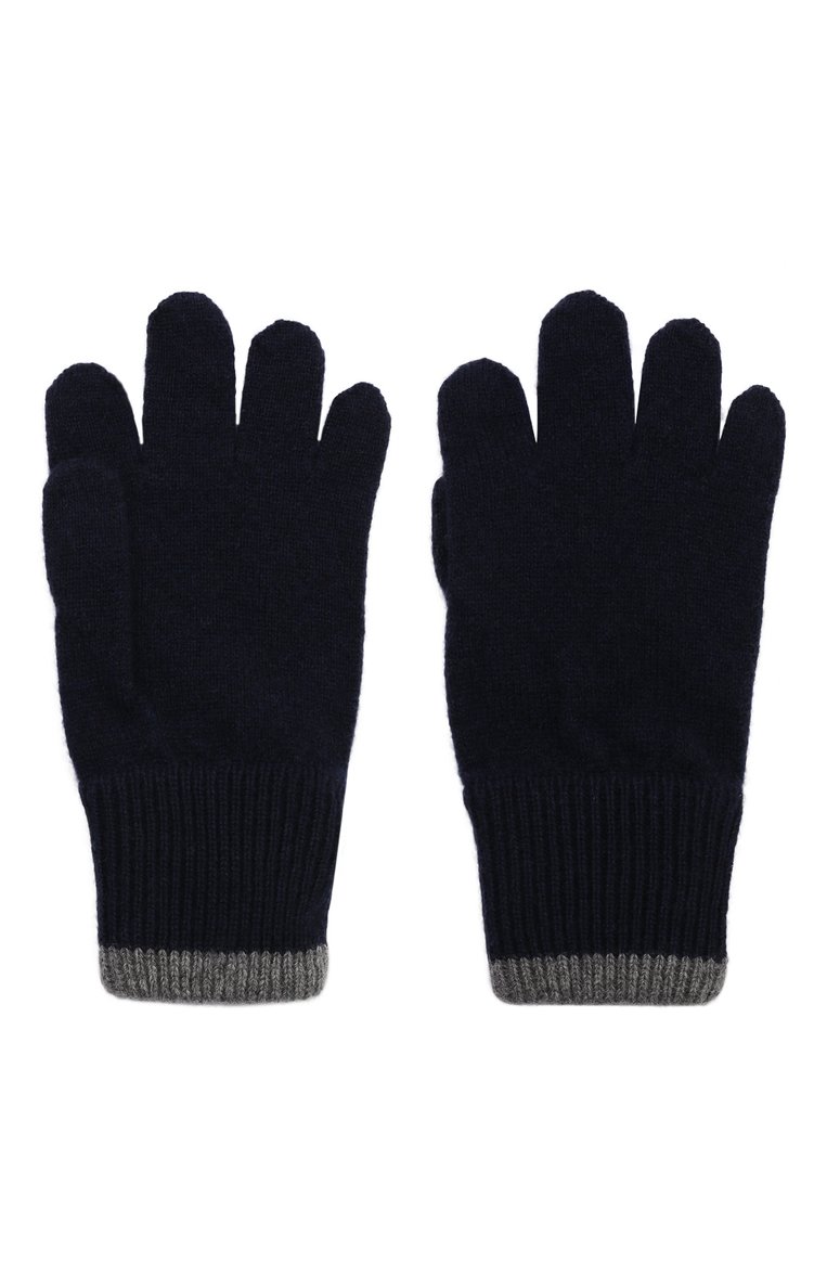 Детские кашемировые перчатки BRUNELLO CUCINELLI темно-синего цвета, арт. B22M90100B | Фото 2 (Материал: Текстиль, Кашемир, Шерсть; Материал сплава: Проставлено; Нос: Не проставлено)