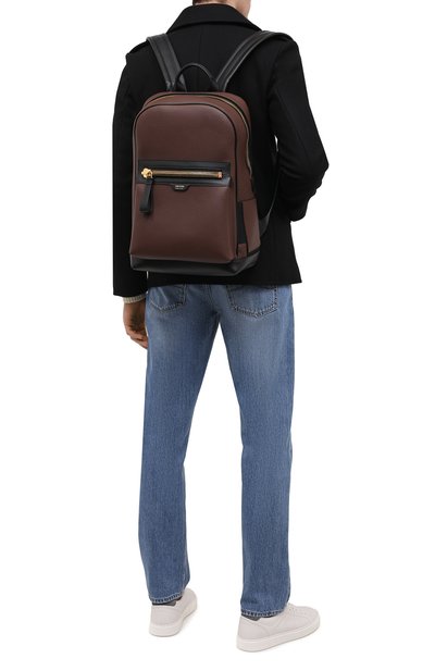 Кожаный рюкзак TOM FORD коричневого цвета по цене 436500 руб., арт. H0437T-LCL037, фото 2 Кожаный рюкзак TOM FORD, арт. H0437T-LCL037, фото 2