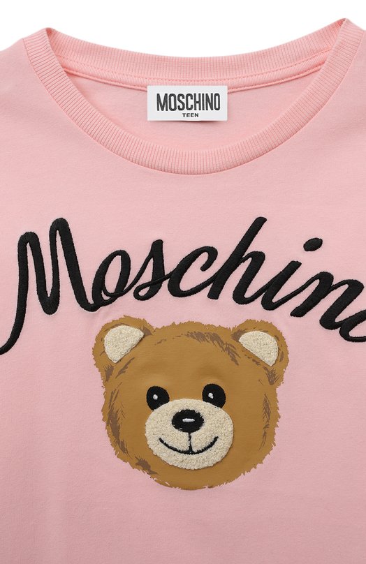 Хлопковый лонгслив Moschino Розовый, фото 3