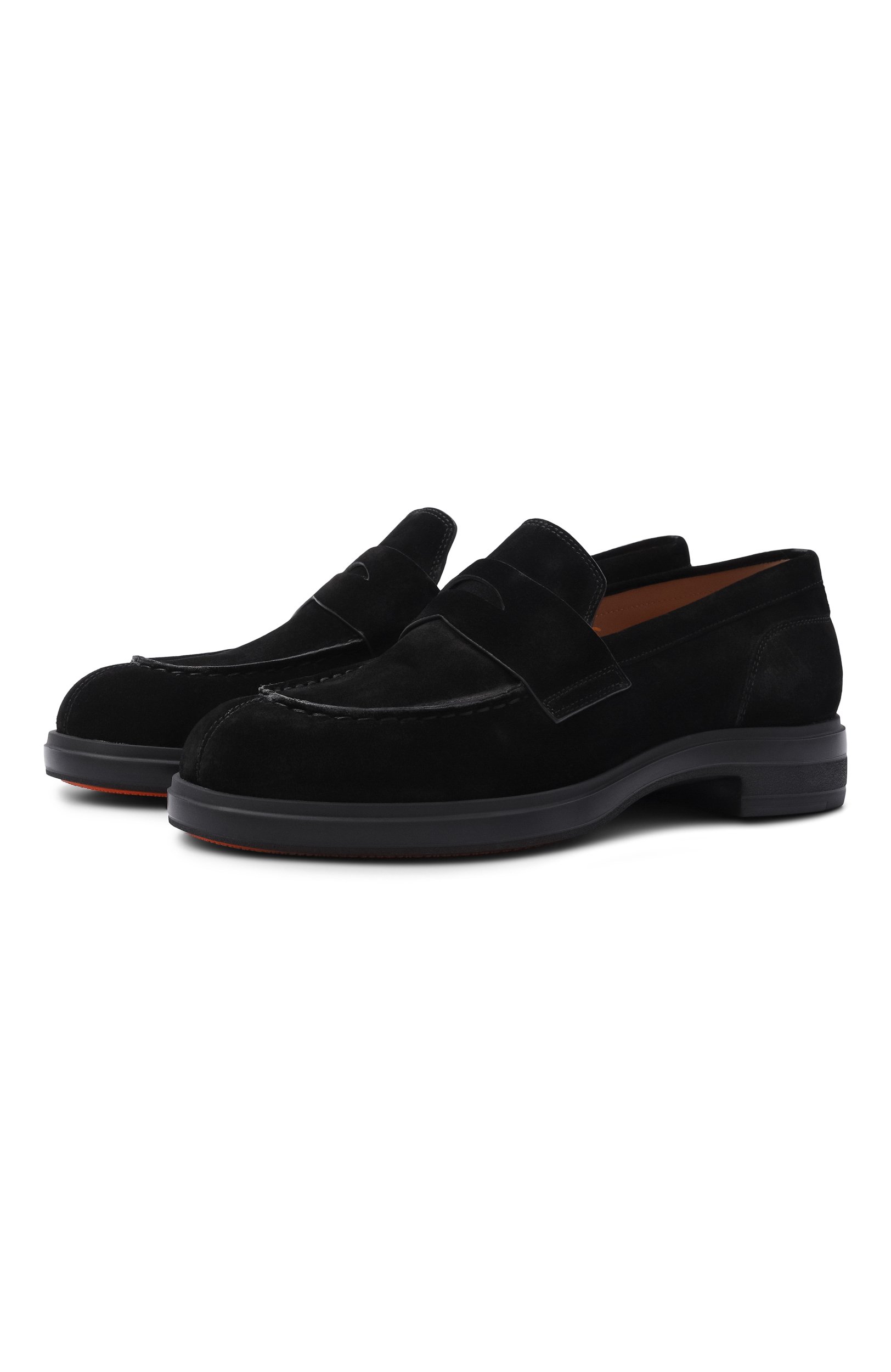 Замшевые пенни-лоферы easy SANTONI черного цвета по цене 97550 руб., арт. WUYG72448NERNHSY, фото 1 Замшевые пенни-лоферы easy SANTONI, арт. WUYG72448NERNHSY, фото 1