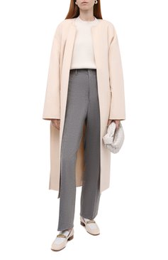 Женские брюки из кашемира и шерсти ZEGNA серого цвета, арт. 287146/630SNP | Фото 2 (Материал внешний: Шерсть, Кашемир; Длина (брюки, джинсы): Удлиненные; Женское Кросс-КТ: Брюки-одежда; Силуэт Ж (брюки и джинсы): Прямые; Стили: Кэжуэл; Драгоценные камни: Проставлено; Материал сплава: Проставлено)