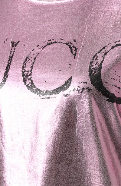 Хлопковая футболка с металлизированной отделкой и логотипом бренда GUCCI розового цвета по цене 61600 руб., арт. 492347/X9N04, фото 5 Хлопковая футболка с металлизированной отделкой и логотипом бренда GUCCI, арт. 492347/X9N04, фото 5