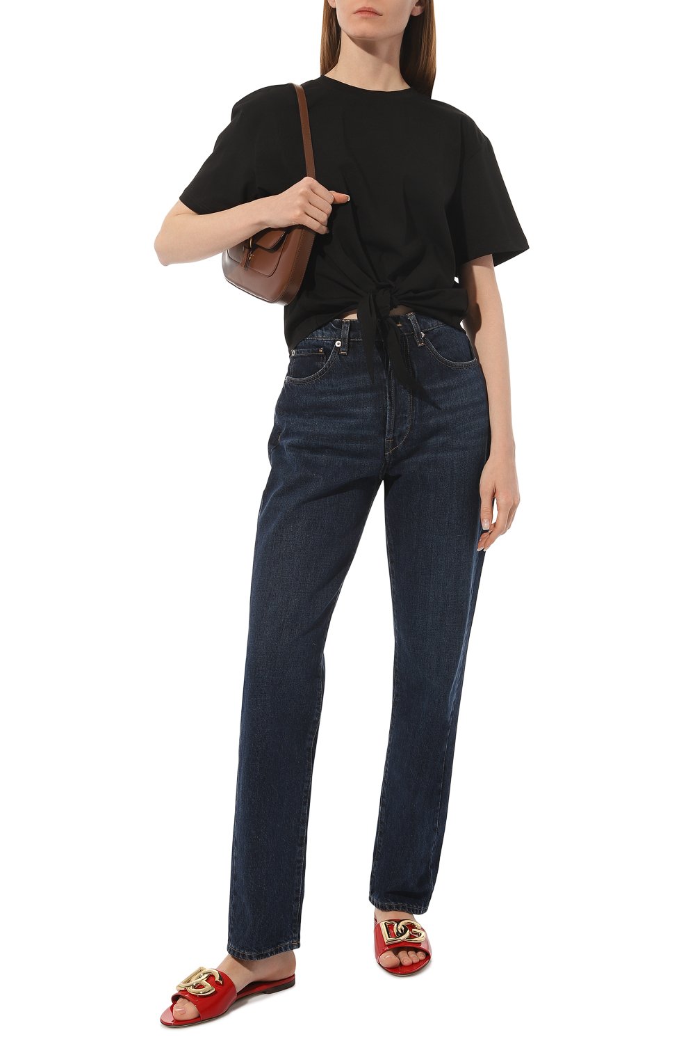 Кожаные шлепанцы bianca DOLCE & GABBANA, арт. CQ0455/A1037, фото 2