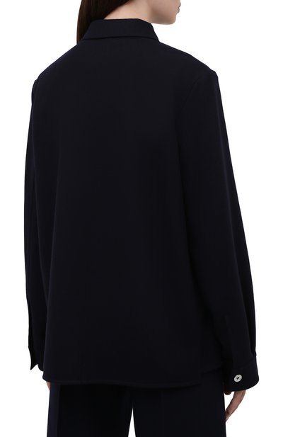 Шерстяная рубашка JIL SANDER темно-синего цвета по цене 96200 руб., арт. JPPT600105-WT212500, фото 4 Шерстяная рубашка JIL SANDER, арт. JPPT600105-WT212500, фото 4