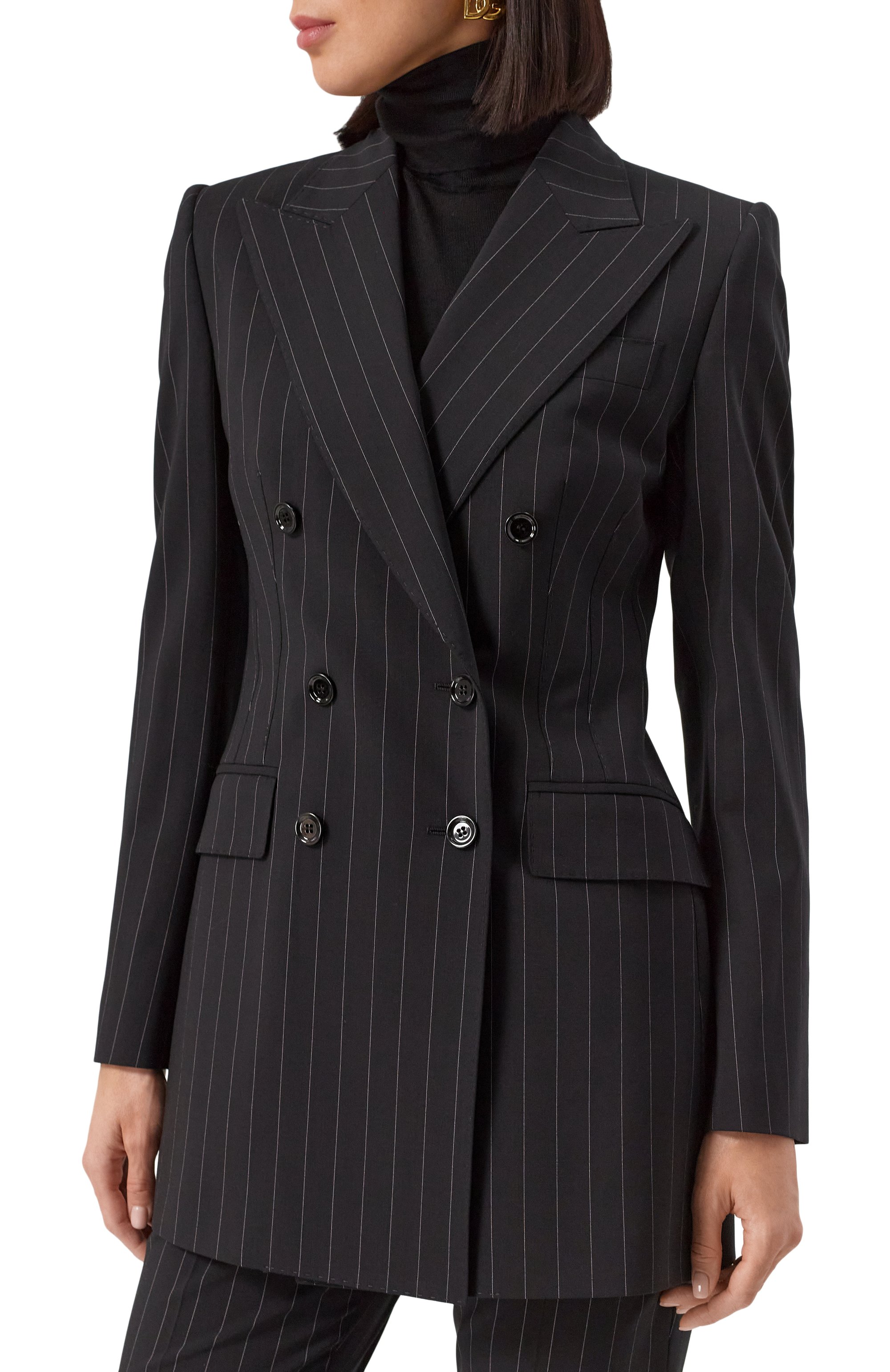 Шерстяной жакет DOLCE & GABBANA черного цвета по цене 319500 руб., арт. F29BIT/FRBDK, фото 3 Шерстяной жакет DOLCE & GABBANA, арт. F29BIT/FRBDK, фото 3