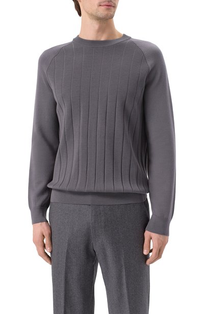 Джемпер из шерсти и лиоцелла BOSS темно-серого цвета по цене 29950 руб., арт. 50531162, фото 3 Джемпер из шерсти и лиоцелла BOSS, арт. 50531162, фото 3