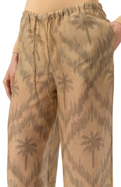 Брюки из хлопка и шелка MANEBI бежевого цвета по цене 32950 руб., арт. V73FQ, фото 5 Брюки из хлопка и шелка MANEBI, арт. V73FQ, фото 5