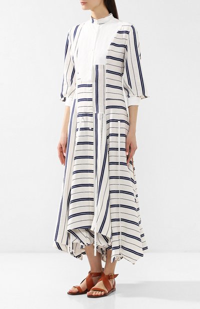 Платье из смеси льна и хлопка LOEWE, арт. D2196032F0, фото 3