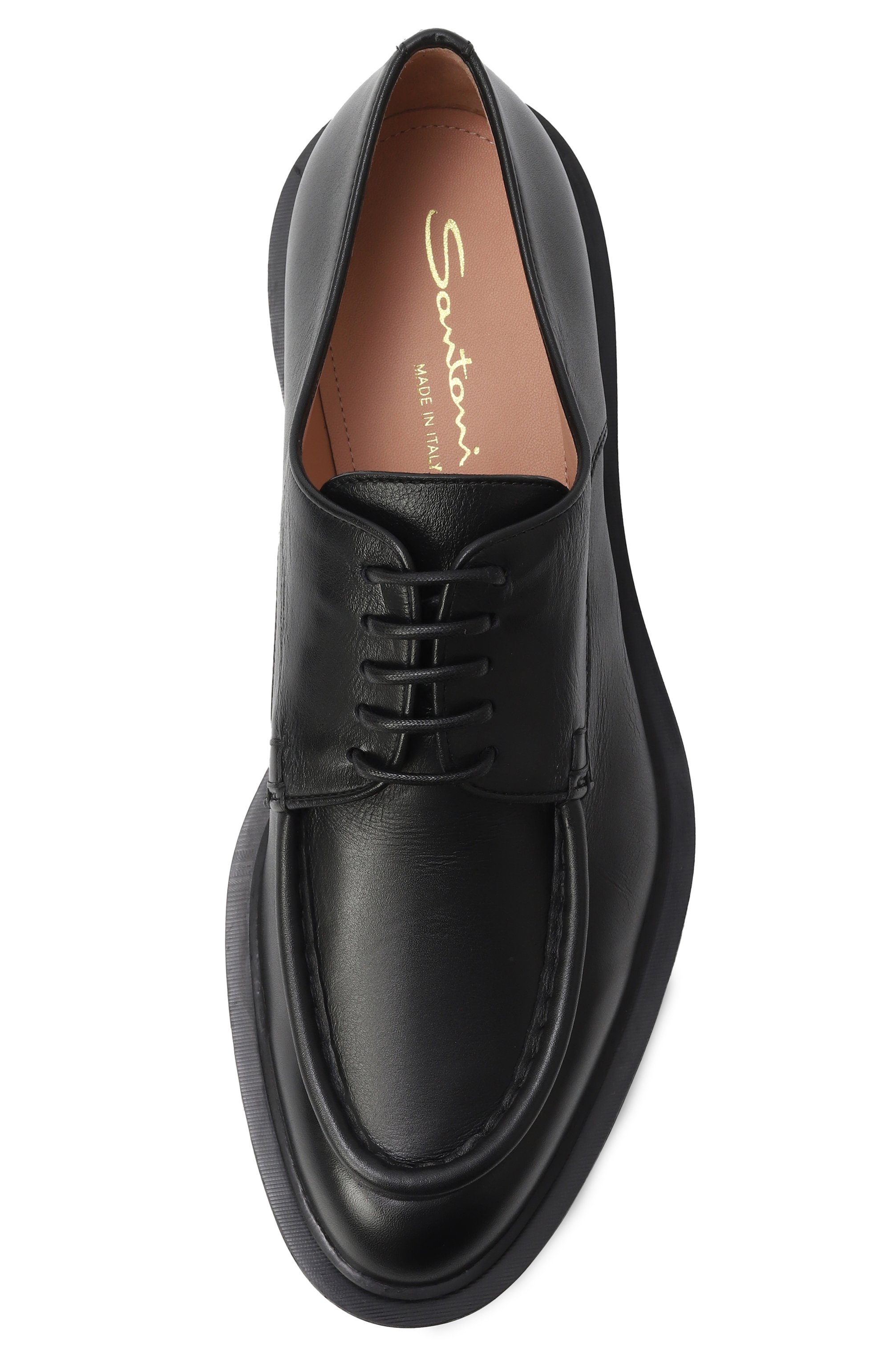 Кожаные дерби SANTONI черного цвета по цене 108000 руб., арт. WUCG59018NERBLES, фото 6 Кожаные дерби SANTONI, арт. WUCG59018NERBLES, фото 6