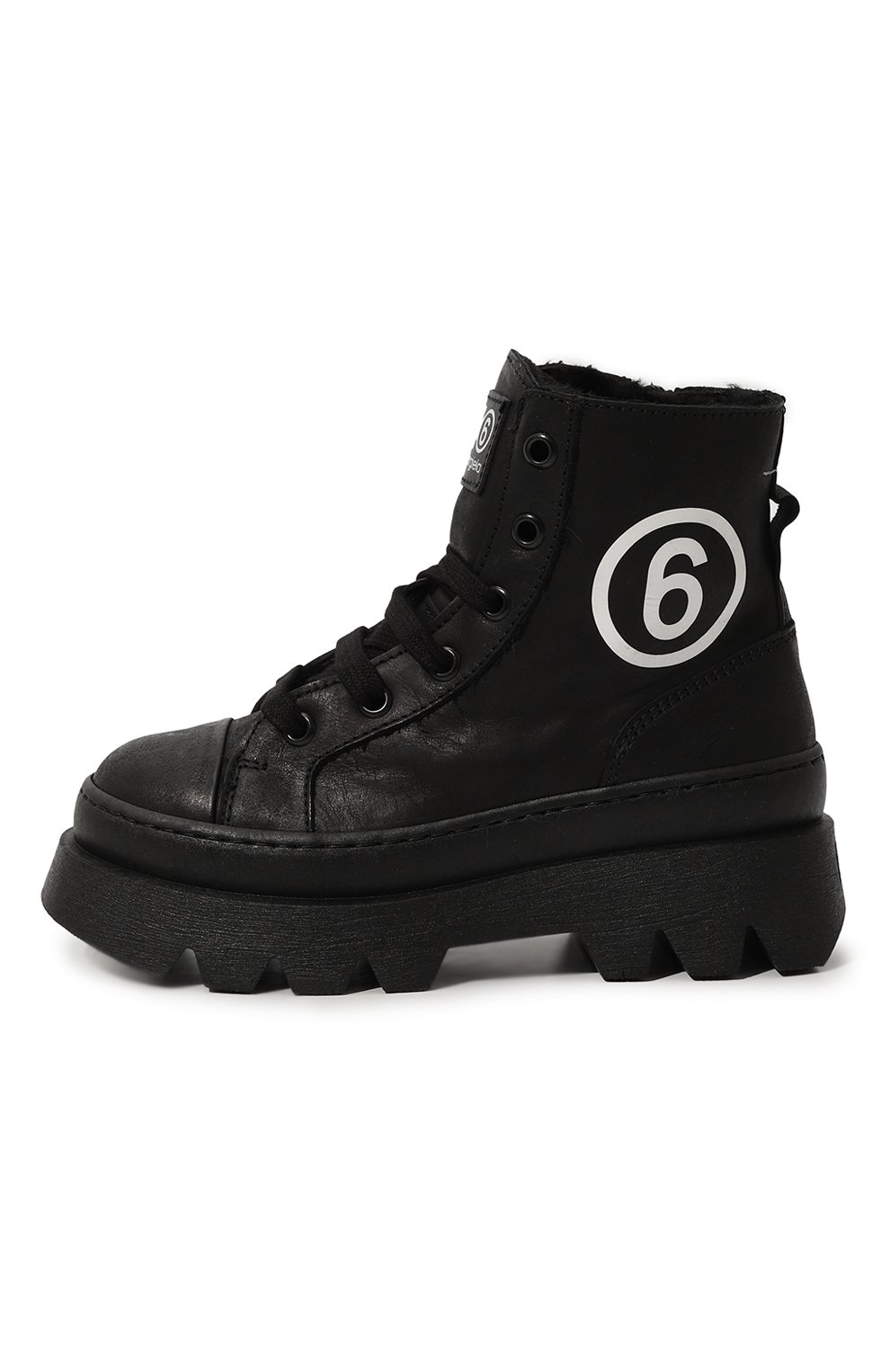 Кожаные ботинки MM6 черного цвета по цене 33400 руб., арт. 75043/28-35, фото 2 Кожаные ботинки MM6, арт. 75043/28-35, фото 2