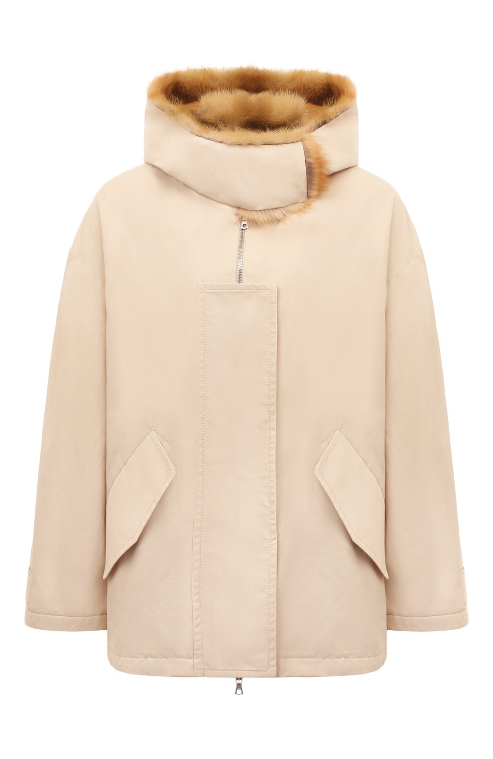 Куртка с подкладкой из меха колонка COLOR TEMPERATURE кремового цвета по цене 543400 руб., арт. Пл,Кол-22/385, фото 1 Куртка с подкладкой из меха колонка COLOR TEMPERATURE, арт. Пл,Кол-22/385, фото 1
