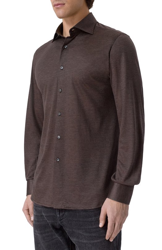 Кашемировая рубашка MVST MAN SHIRT L/S/15804 Коричневый  MAN SHIRT L/S/15804 Фото 3