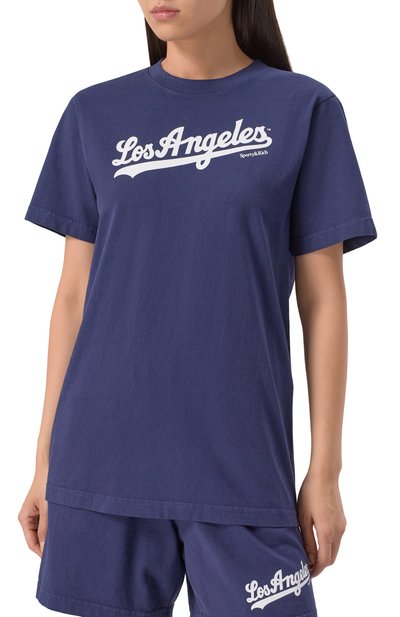 Хлопковая футболка sporty & rich x la dodgers SPORTY AND RICH, арт. T0043627667BL106, фото 3