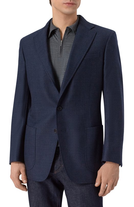 Шерстяной пиджак Zilli P2T00AM020051089Q Синий  P2T00AM020051089Q Фото 4