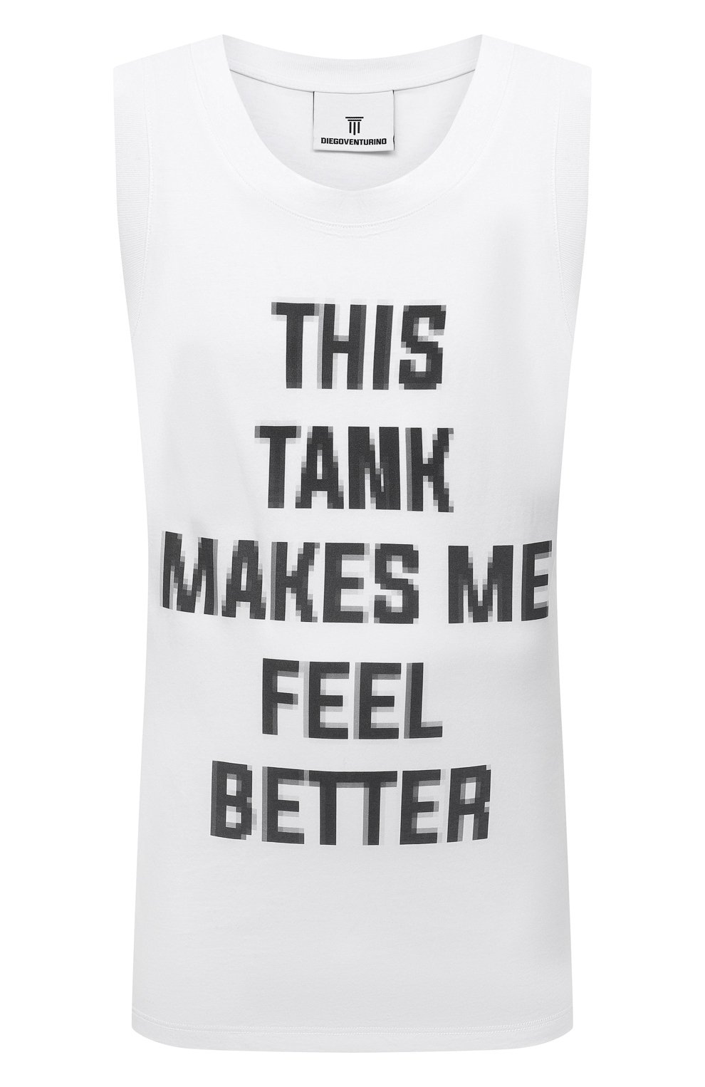 Хлопковая майка DIEGO VENTURINO белого цвета по цене 14950 руб., арт. SS22-DV TNK MFB, фото 1 Хлопковая майка DIEGO VENTURINO, арт. SS22-DV TNK MFB, фото 1