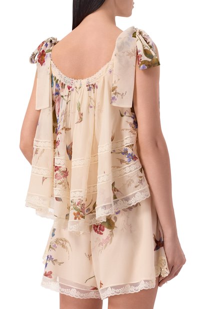 Топ из хлопка и шелка ZIMMERMANN бежевого цвета по цене 128500 руб., арт. 5582TRS264, фото 4 Топ из хлопка и шелка ZIMMERMANN, арт. 5582TRS264, фото 4