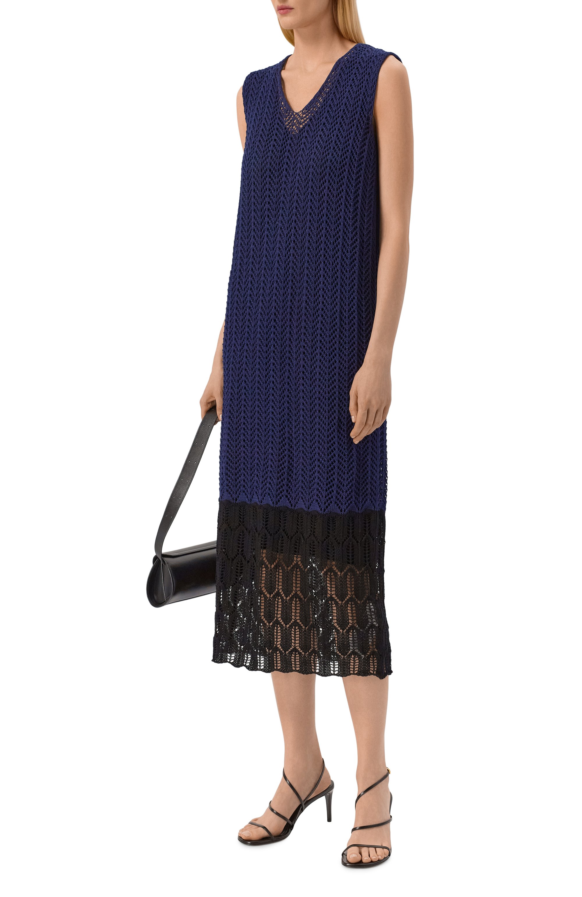 Хлопковое платье JIL SANDER синего цвета по цене 270500 руб., арт. J02CT0591/J15477, фото 2 Хлопковое платье JIL SANDER, арт. J02CT0591/J15477, фото 2