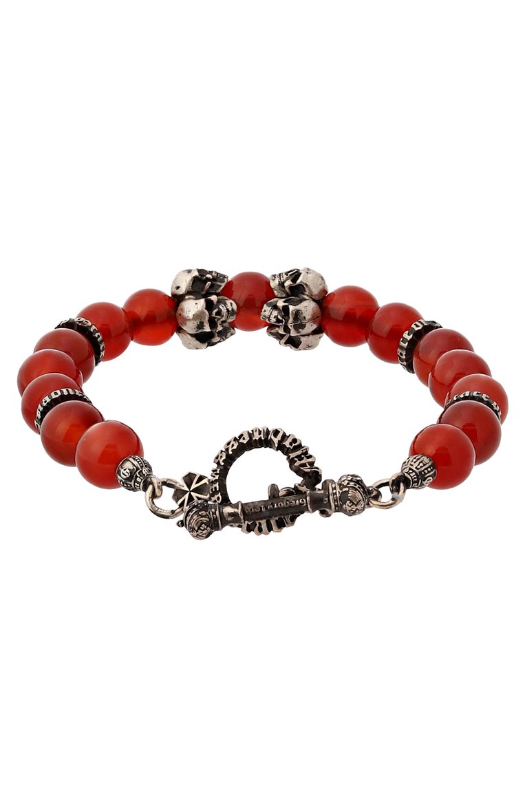 Мужской браслет ad infinitum GL JEWELRY красного цвета, арт. PB754 | Фото 3 (Нос: Не проставлено; Региональные ограничения белый список (Axapta Mercury): Не проставлено; Материал: Серебро, Камень)