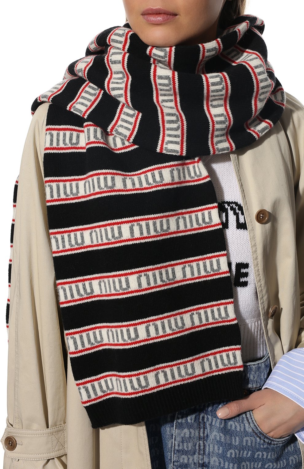 Шарф из шерсти и кашемира MIU MIU, арт. 5FS031-2F4P-F0002, фото 2