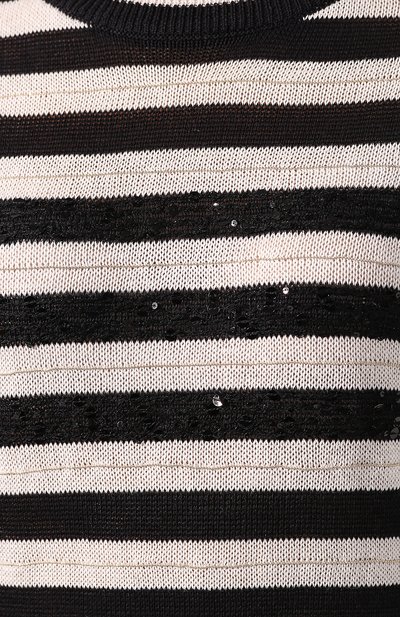 Хлопковый пуловер BRUNELLO CUCINELLI черно-белого цвета по цене 145000 руб., арт. M78764000, фото 5 Хлопковый пуловер BRUNELLO CUCINELLI, арт. M78764000, фото 5