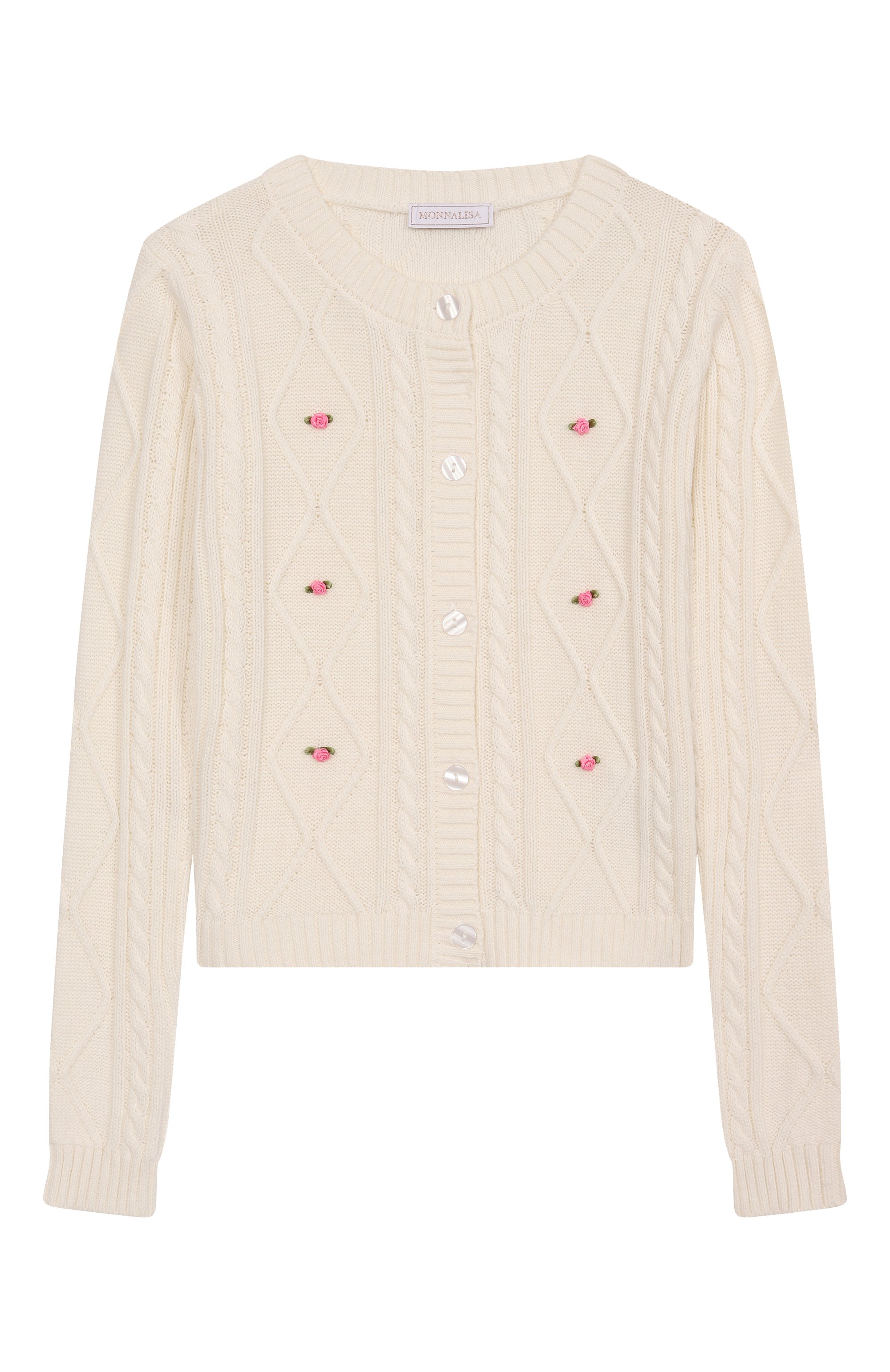 Кардиган из хлопка и шерсти MONNALISA, арт. 19F806, фото 1
