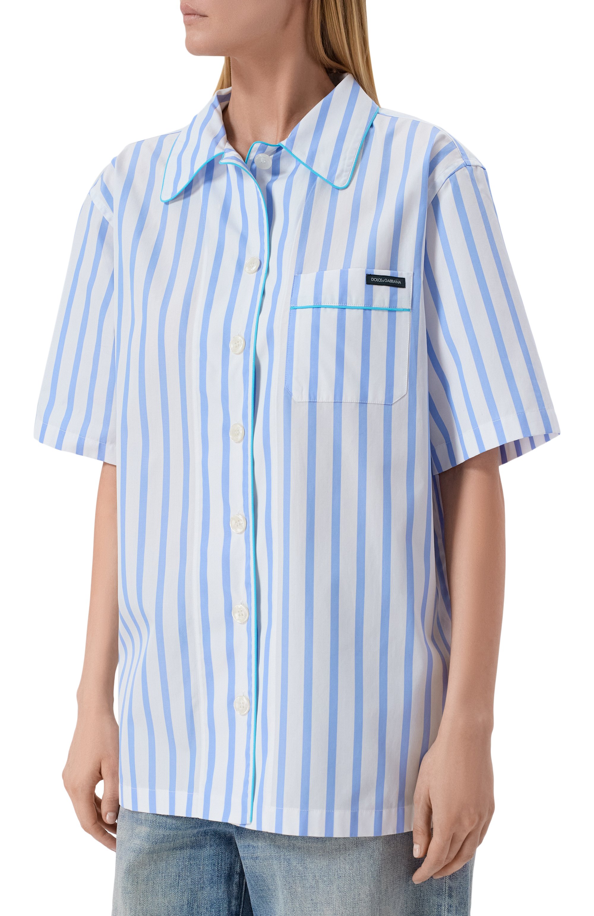 Рубашка из хлопка и шелка DOLCE & GABBANA, арт. F5U31T/FR52W, фото 3