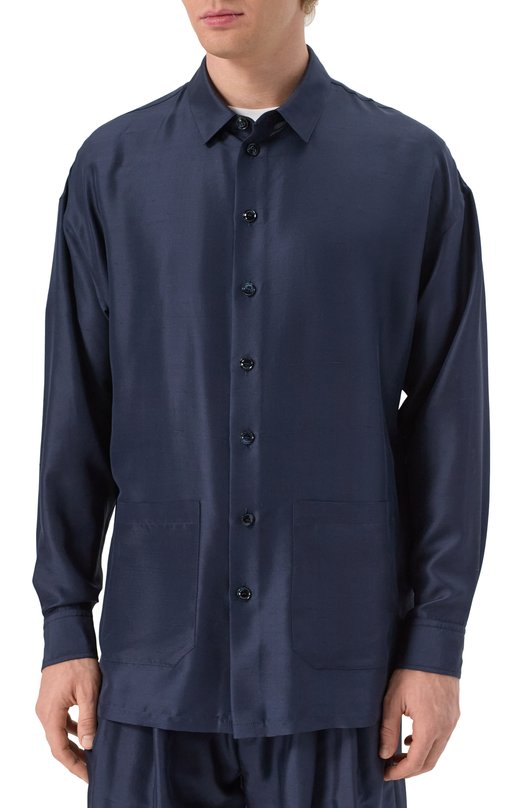 Шелковая рубашка Giorgio Armani GM001426/TE14321 Синий  GM001426/TE14321 Фото 3