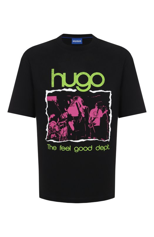 Хлопковая футболка HUGO Blue 50543494 Чёрный 50543494