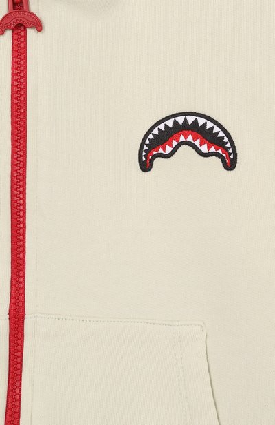 Хлопковая толстовка SPRAYGROUND, арт. SPY1421ESAGE/SH0W THE SHARK SAGE 0VER FULL ZIP H00, фото 3