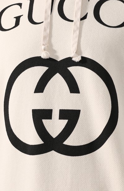 Хлопковое худи GUCCI кремового цвета по цене 132480 руб., арт. 475374/X3Q25, фото 5 Хлопковое худи GUCCI, арт. 475374/X3Q25, фото 5