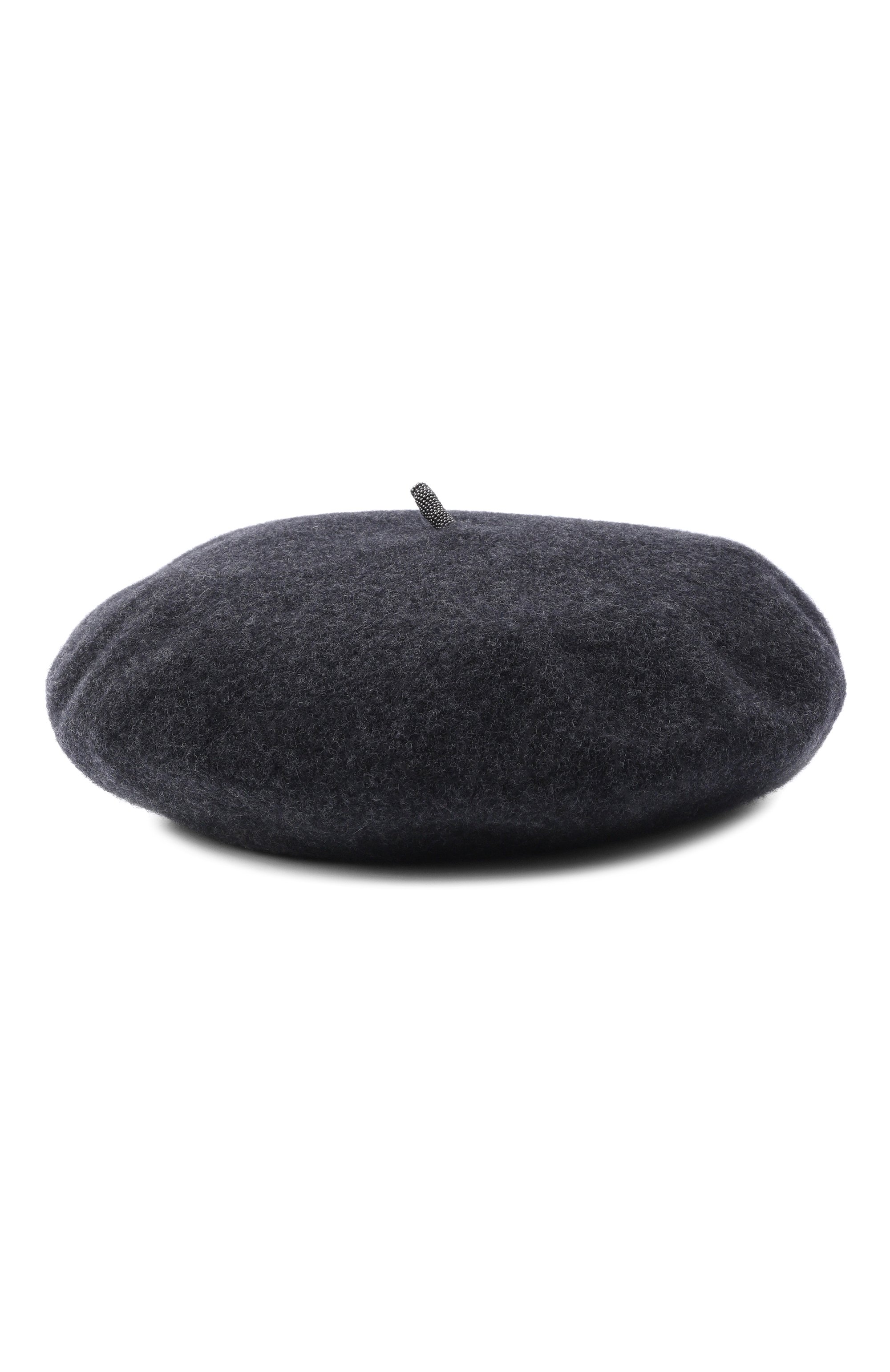 Шерстяной берет BRUNELLO CUCINELLI темно-серого цвета по цене 56750 руб., арт. MCAP90136P, фото 1 Шерстяной берет BRUNELLO CUCINELLI, арт. MCAP90136P, фото 1