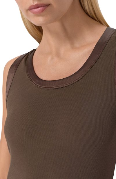 Хлопковый топ BRUNELLO CUCINELLI коричневого цвета по цене 85750 руб., арт. MP952FD600, фото 5 Хлопковый топ BRUNELLO CUCINELLI, арт. MP952FD600, фото 5
