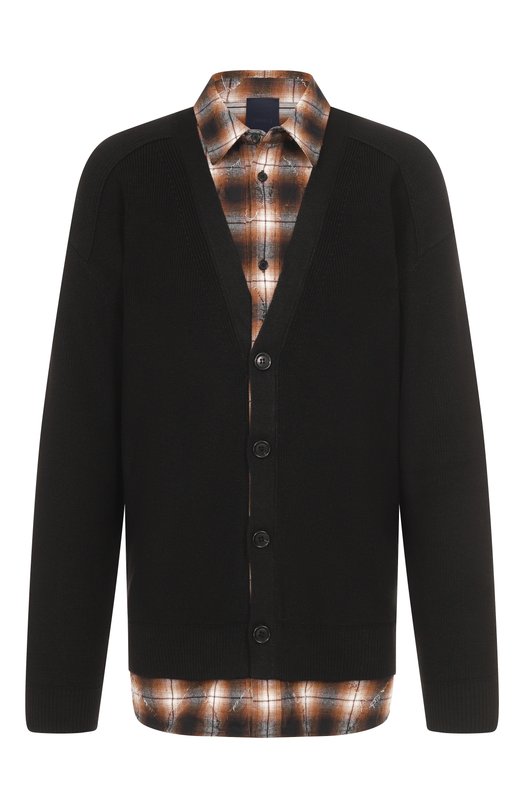 Кардиган изо льна и шерсти Juun.J JC5851P615 Чёрный JC5851P615