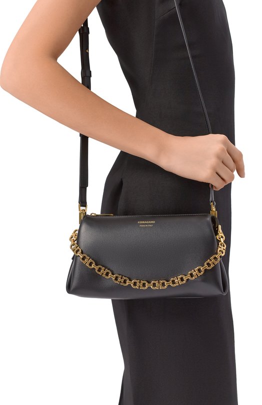 Сумка Gancini Chain mini Ferragamo 221076/790 Чёрный  221076/790 Фото 2